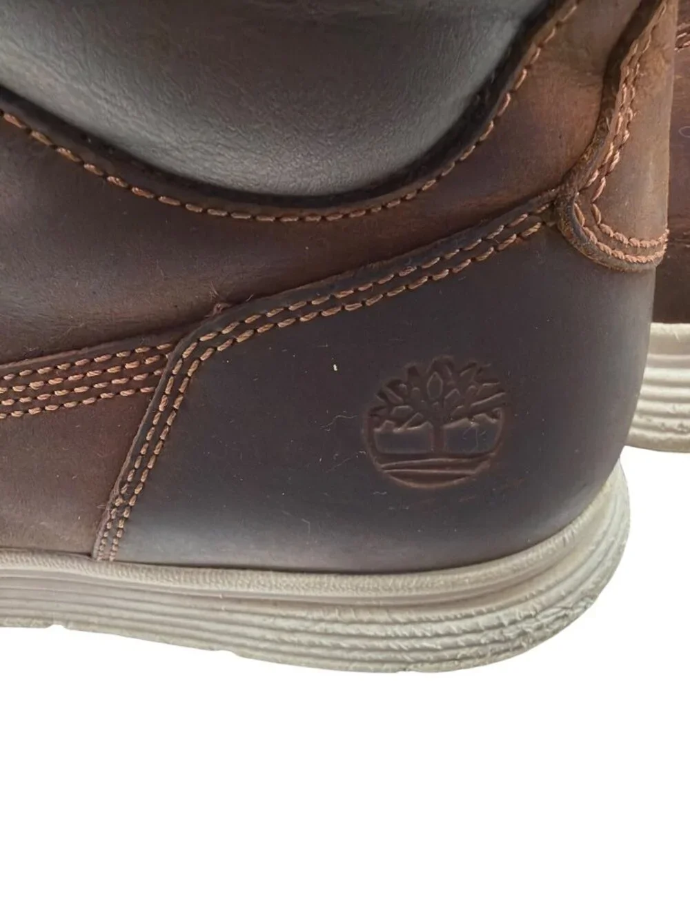 Timberland Mens Brown Leather Lace-Up Ankle Boots Size 10M
